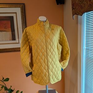 Lands' End Quilted Yellow Puffer Jacket Size XL